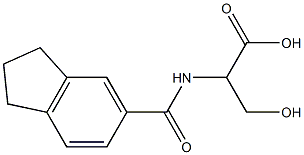 2-[(2,3-dihydro-1H-inden-5-ylcarbonyl)amino]-3-hydroxypropanoic acid Struktur