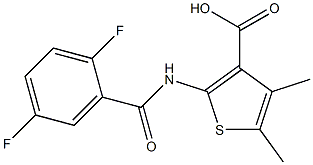 2-[(2,5-difluorobenzene)amido]-4,5-dimethylthiophene-3-carboxylic acid Struktur