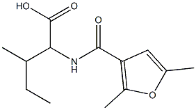 2-[(2,5-dimethyl-3-furoyl)amino]-3-methylpentanoic acid Struktur