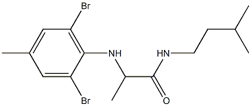 2-[(2,6-dibromo-4-methylphenyl)amino]-N-(3-methylbutyl)propanamide Struktur