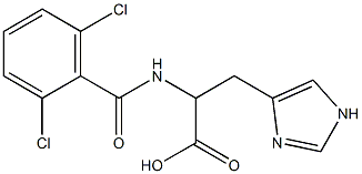 2-[(2,6-dichlorophenyl)formamido]-3-(1H-imidazol-4-yl)propanoic acid Struktur