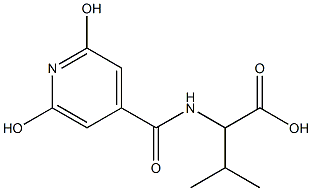 2-[(2,6-dihydroxyisonicotinoyl)amino]-3-methylbutanoic acid Struktur