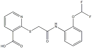 2-[(2-{[2-(difluoromethoxy)phenyl]amino}-2-oxoethyl)thio]nicotinic acid Struktur