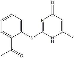 2-[(2-acetylphenyl)sulfanyl]-6-methyl-1,4-dihydropyrimidin-4-one Struktur