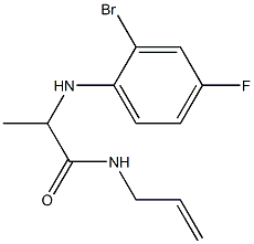 2-[(2-bromo-4-fluorophenyl)amino]-N-(prop-2-en-1-yl)propanamide Struktur