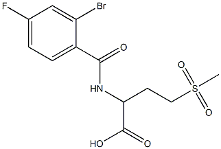 2-[(2-bromo-4-fluorophenyl)formamido]-4-methanesulfonylbutanoic acid Struktur