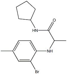 2-[(2-bromo-4-methylphenyl)amino]-N-cyclopentylpropanamide Struktur