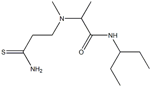 2-[(2-carbamothioylethyl)(methyl)amino]-N-(pentan-3-yl)propanamide Struktur