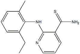 2-[(2-ethyl-6-methylphenyl)amino]pyridine-3-carbothioamide Struktur