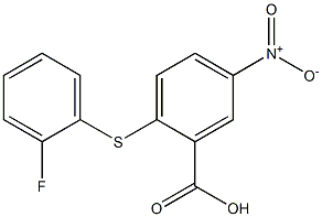 2-[(2-fluorophenyl)sulfanyl]-5-nitrobenzoic acid Struktur