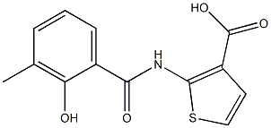 2-[(2-hydroxy-3-methylbenzene)amido]thiophene-3-carboxylic acid Struktur