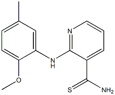 2-[(2-methoxy-5-methylphenyl)amino]pyridine-3-carbothioamide Struktur