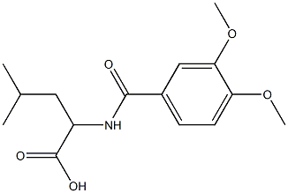 2-[(3,4-dimethoxybenzoyl)amino]-4-methylpentanoic acid Struktur