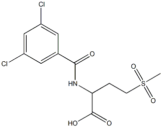 2-[(3,5-dichlorophenyl)formamido]-4-methanesulfonylbutanoic acid Struktur