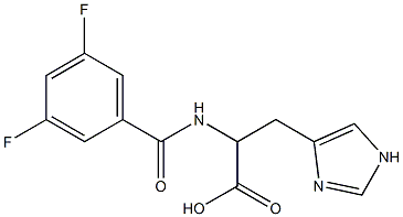 2-[(3,5-difluorophenyl)formamido]-3-(1H-imidazol-4-yl)propanoic acid Struktur