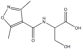 2-[(3,5-dimethyl-1,2-oxazol-4-yl)formamido]-3-hydroxypropanoic acid Struktur