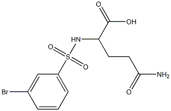 2-[(3-bromobenzene)sulfonamido]-4-carbamoylbutanoic acid Struktur