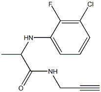 2-[(3-chloro-2-fluorophenyl)amino]-N-(prop-2-yn-1-yl)propanamide Struktur