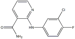 2-[(3-chloro-4-fluorophenyl)amino]pyridine-3-carboxamide Struktur