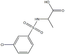 2-[(3-chlorobenzene)sulfonamido]propanoic acid Struktur