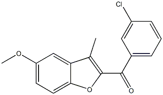 2-[(3-chlorophenyl)carbonyl]-5-methoxy-3-methyl-1-benzofuran Struktur