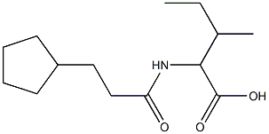 2-[(3-cyclopentylpropanoyl)amino]-3-methylpentanoic acid Struktur