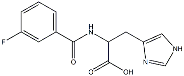 2-[(3-fluorobenzoyl)amino]-3-(1H-imidazol-4-yl)propanoic acid Struktur