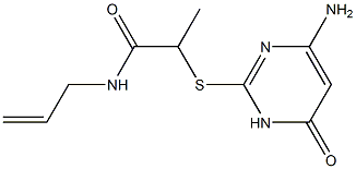 2-[(4-amino-6-oxo-1,6-dihydropyrimidin-2-yl)sulfanyl]-N-(prop-2-en-1-yl)propanamide Struktur