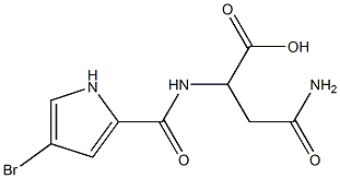 2-[(4-bromo-1H-pyrrol-2-yl)formamido]-3-carbamoylpropanoic acid Struktur