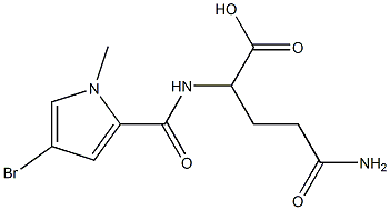 2-[(4-bromo-1-methyl-1H-pyrrol-2-yl)formamido]-4-carbamoylbutanoic acid Struktur