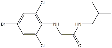 2-[(4-bromo-2,6-dichlorophenyl)amino]-N-(2-methylpropyl)acetamide Struktur