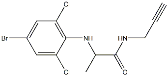 2-[(4-bromo-2,6-dichlorophenyl)amino]-N-(prop-2-yn-1-yl)propanamide Struktur