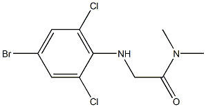 2-[(4-bromo-2,6-dichlorophenyl)amino]-N,N-dimethylacetamide Struktur