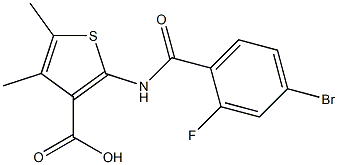 2-[(4-bromo-2-fluorobenzene)amido]-4,5-dimethylthiophene-3-carboxylic acid Struktur