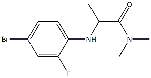 2-[(4-bromo-2-fluorophenyl)amino]-N,N-dimethylpropanamide Struktur