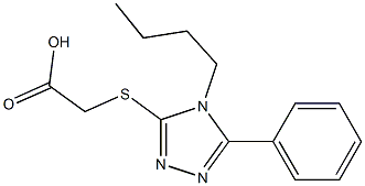 2-[(4-butyl-5-phenyl-4H-1,2,4-triazol-3-yl)sulfanyl]acetic acid Struktur