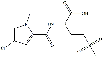 2-[(4-chloro-1-methyl-1H-pyrrol-2-yl)formamido]-4-methanesulfonylbutanoic acid Struktur