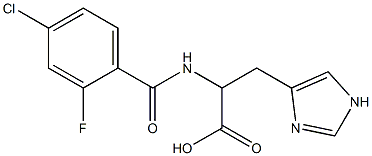 2-[(4-chloro-2-fluorophenyl)formamido]-3-(1H-imidazol-4-yl)propanoic acid Struktur