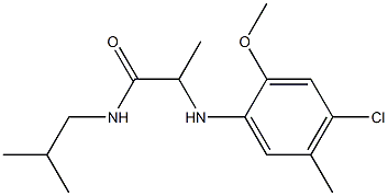 2-[(4-chloro-2-methoxy-5-methylphenyl)amino]-N-(2-methylpropyl)propanamide Struktur