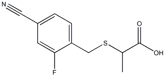 2-[(4-cyano-2-fluorobenzyl)thio]propanoic acid Struktur