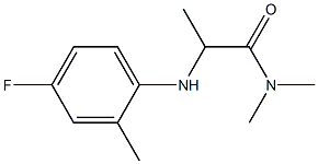 2-[(4-fluoro-2-methylphenyl)amino]-N,N-dimethylpropanamide Struktur