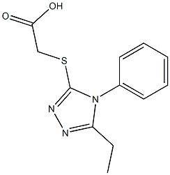 2-[(5-ethyl-4-phenyl-4H-1,2,4-triazol-3-yl)sulfanyl]acetic acid Struktur