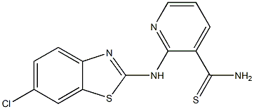 2-[(6-chloro-1,3-benzothiazol-2-yl)amino]pyridine-3-carbothioamide Struktur