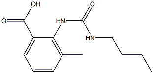 2-[(butylcarbamoyl)amino]-3-methylbenzoic acid Struktur