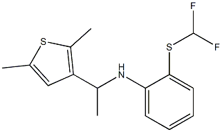 2-[(difluoromethyl)sulfanyl]-N-[1-(2,5-dimethylthiophen-3-yl)ethyl]aniline Struktur