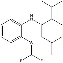 2-[(difluoromethyl)sulfanyl]-N-[5-methyl-2-(propan-2-yl)cyclohexyl]aniline Struktur