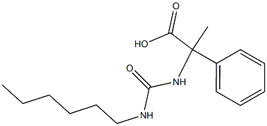 2-[(hexylcarbamoyl)amino]-2-phenylpropanoic acid Struktur