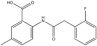 2-[2-(2-fluorophenyl)acetamido]-5-methylbenzoic acid Struktur