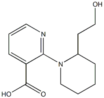 2-[2-(2-hydroxyethyl)piperidin-1-yl]pyridine-3-carboxylic acid Struktur