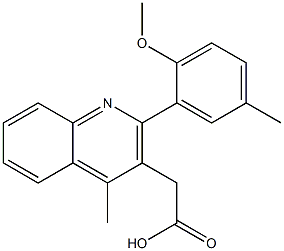 2-[2-(2-methoxy-5-methylphenyl)-4-methylquinolin-3-yl]acetic acid Struktur